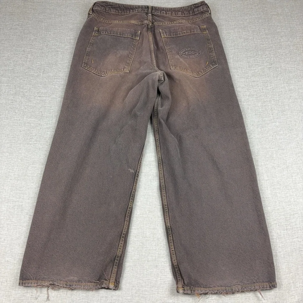 BDG Jeans Mens 34x32 Brown Medium Wash Relaxed Wide Leg Distressed Denim Pants